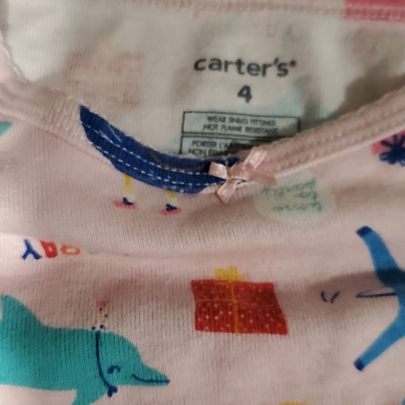 Carter's 4 Piece Pajama  Bundle 2 Sets Size 4 - Picture 6 of 7